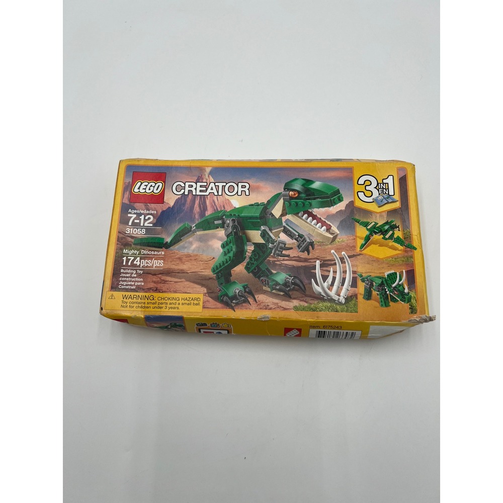 LEGO Creator 3-in-1 Mighty Dinosaurs 31058 T-Rex Triceratops Pterodactyl 174 Pcs